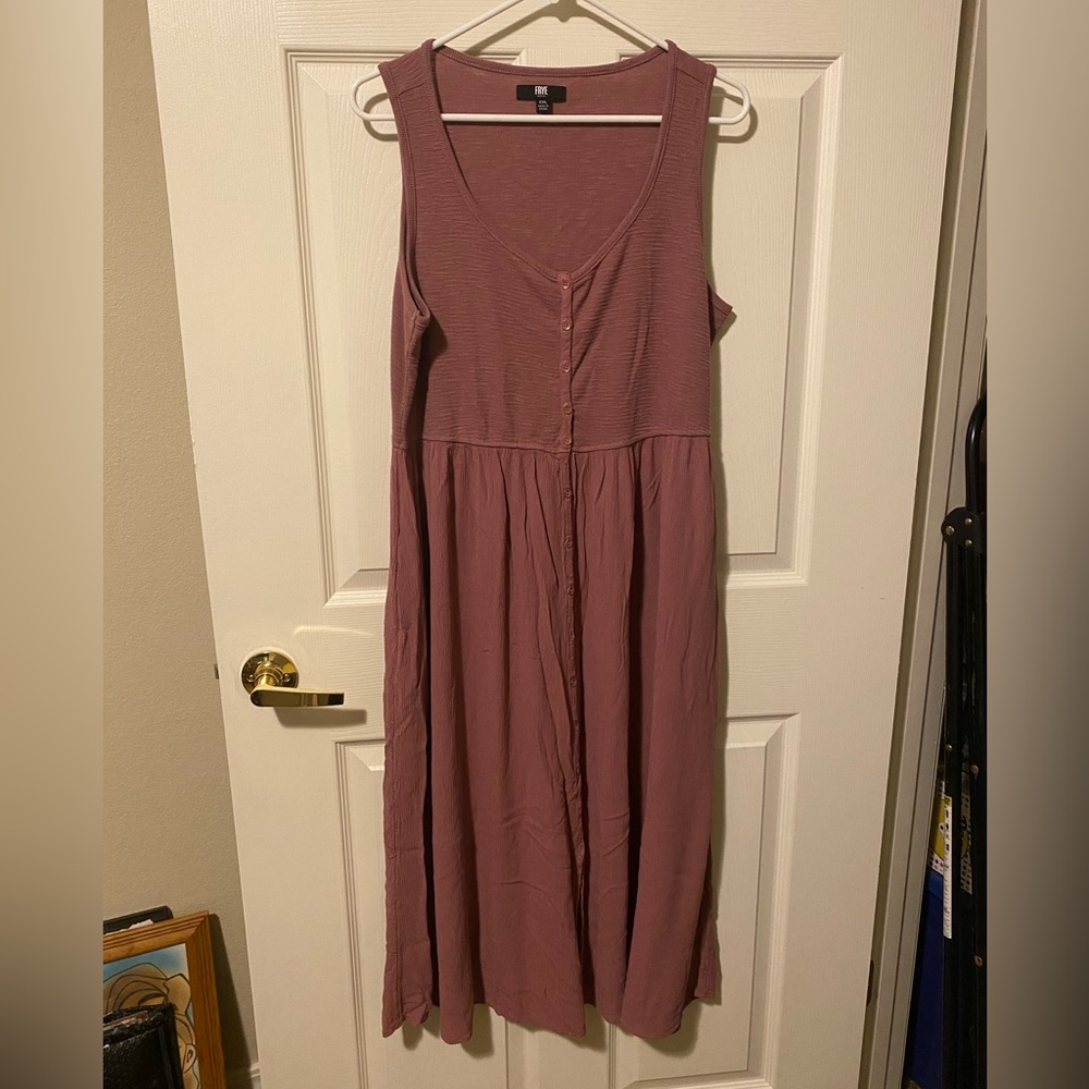 Old Navy Mauve Button-Front Midi Dress